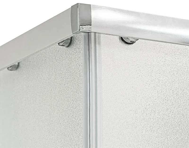 Box doccia angolare 80x100 cm Geo doppio scorrevole in cristallo opaco