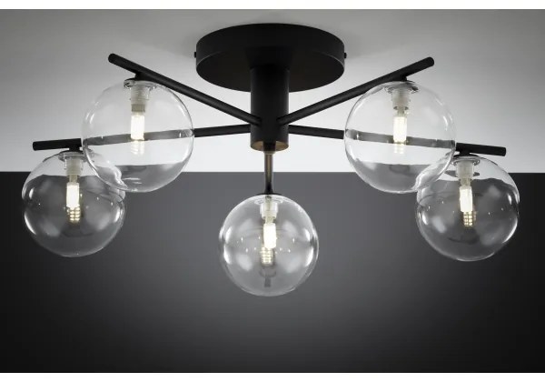 Jupiter 2046 - Lampadario a plafone PRATO 5xG9/10W/230V nero/limpido