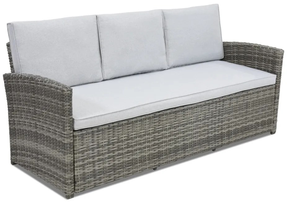 Divano tre posti Monaco Garden Point in rattan grigio