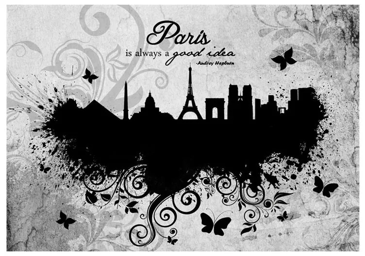 Fotomurale  Paris is always a good idea  black and white  Colore bianco e nero, Dimensioni e Misure 150x105