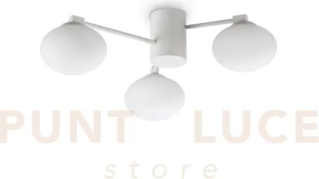 Hermes plafoniera 3 luci attacco g9 bianco lampadine incluse 60cm