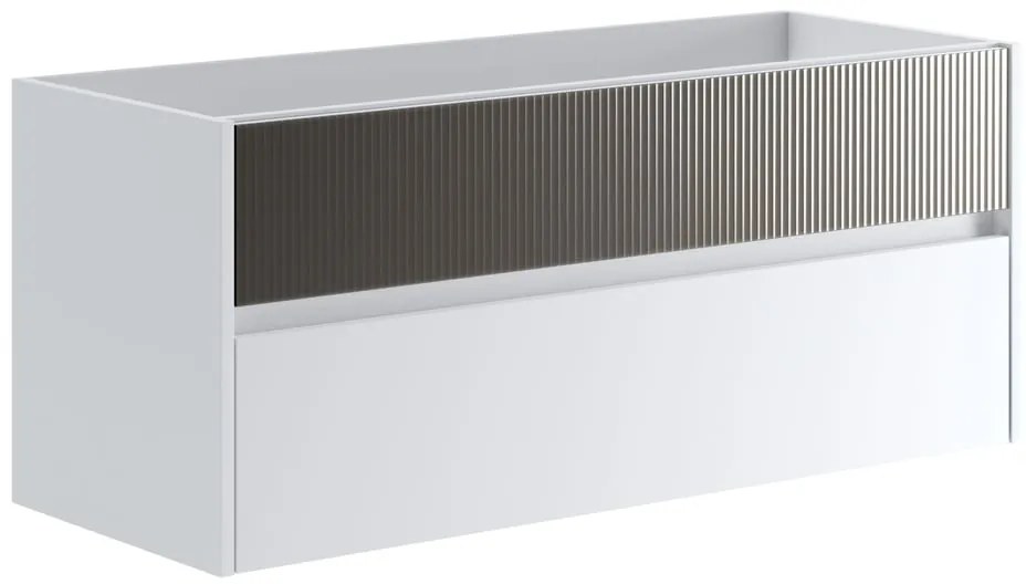 Mobile da bagno sospeso sotto lavabo L 119.5 x H 50 x P 45.5 cm grigio opaco, 2 cassetti Niwa