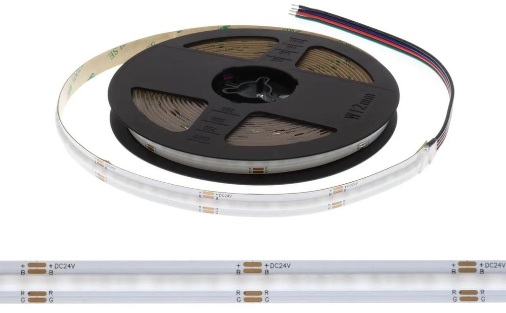 Striscia LED COB RGB 14.5W/m 24VDC IP20 5m Professional Colore RGB