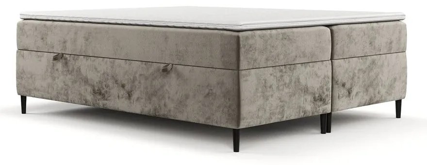 Letto boxspring marrone chiaro con contenitore 160x200 cm Araya - Maison de Rêve