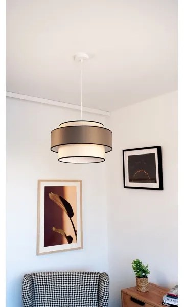 Lampadario a sospensione con filo GRACE 1xE27/60W/230V diametro 40 cm color crema/marrone