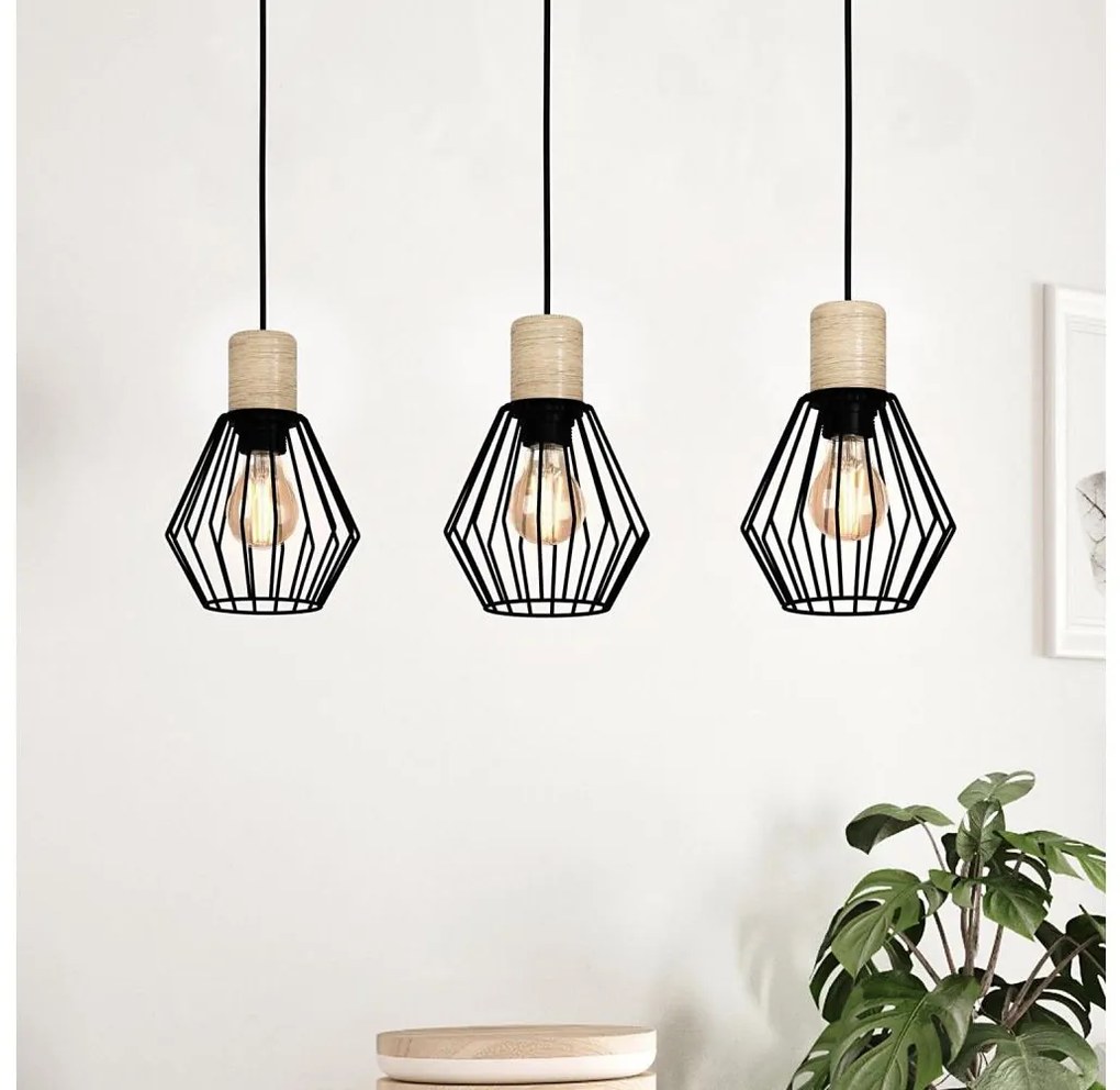 Eglo 44094 - Lampadario a sospensione con filo PALMORLA 3xE27/60W/230V