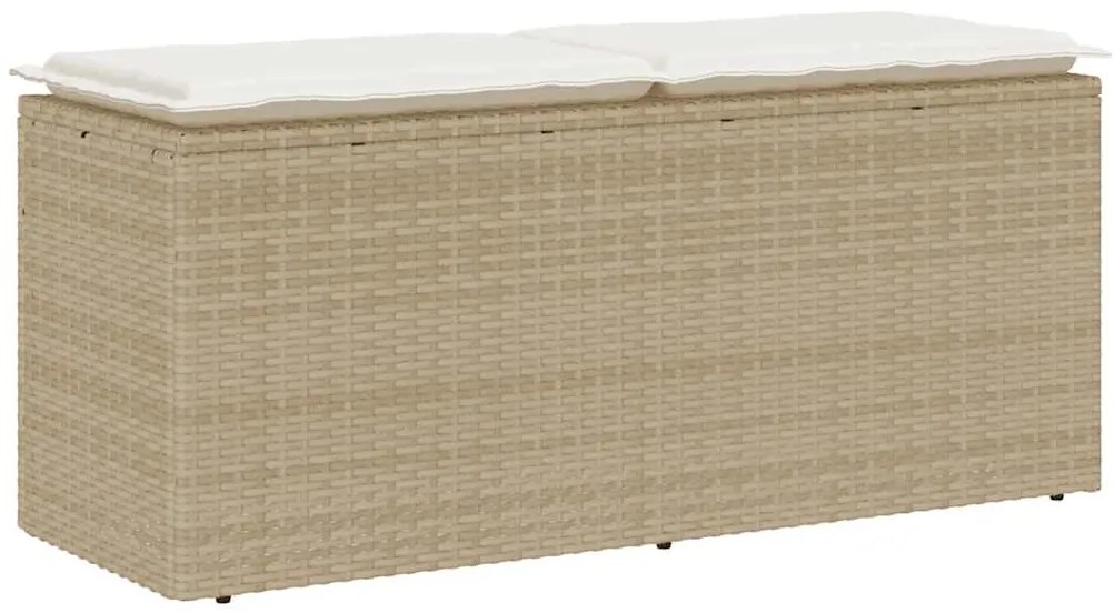 Panca Da Giardino Con Cuscino Beige 110x40x44 Cm İn Polyrattan /