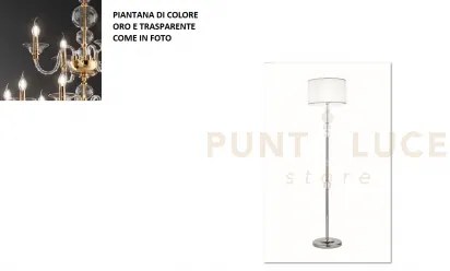 Piantana tebe trasparente  e oro 1 luce attacco e27 d.40cm