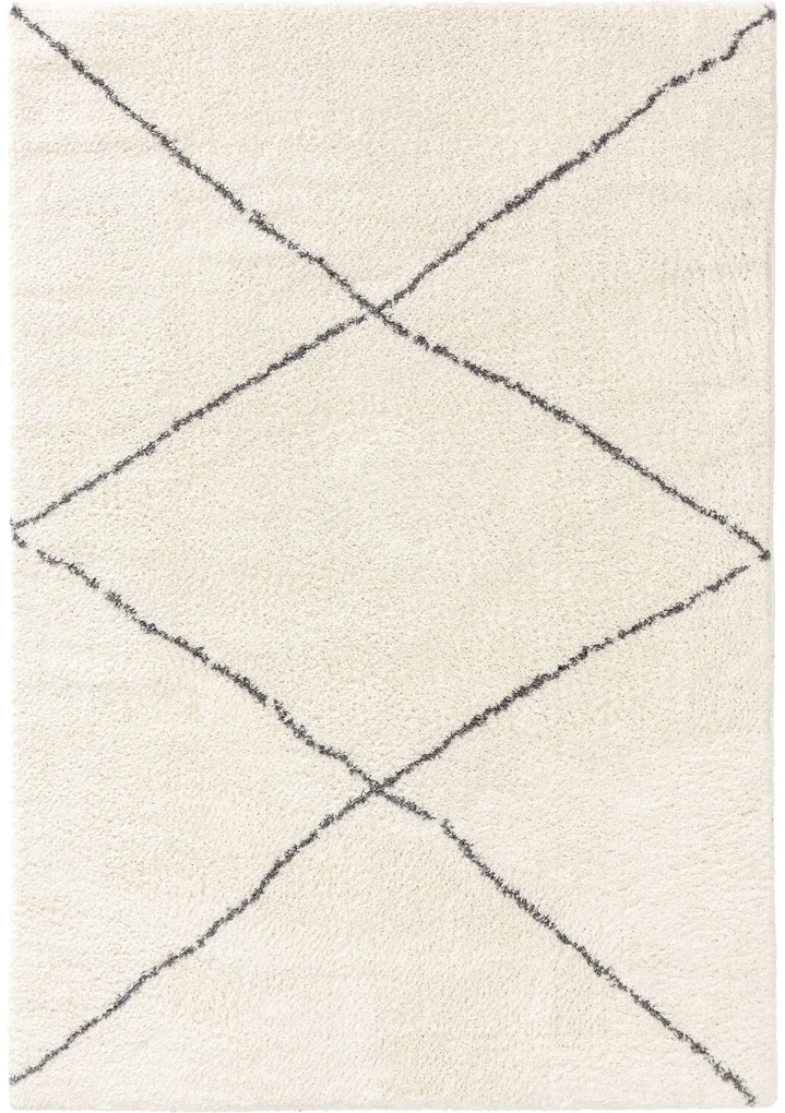 BENUTA - Tappeto a pelo lungo bianco 200x200 cm