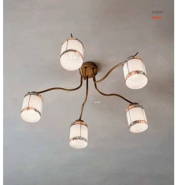 Redo 02-888 - Lampadario a plafone DEKOR 5xE27/42W/230V diametro 52,3 cm bronzo