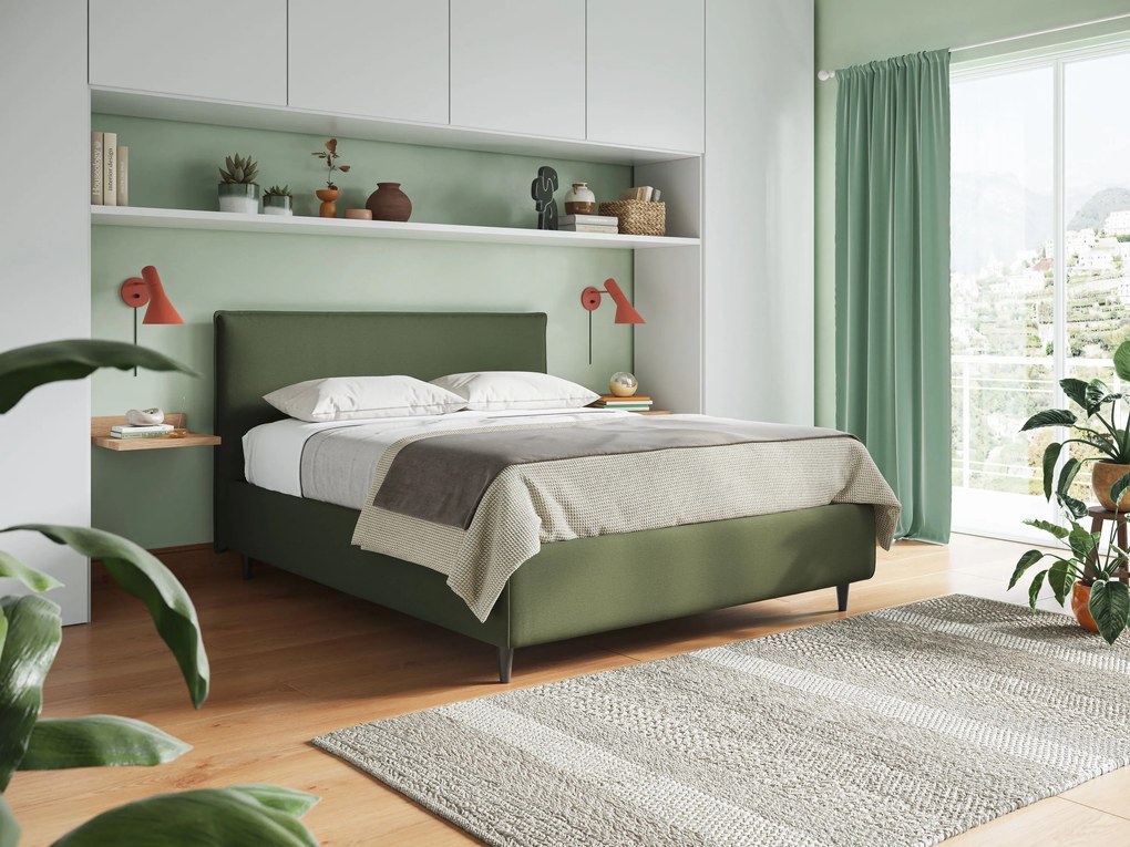 Hunter letto imbottito contenitore sfoderabile in tessuto impermeabile fiammato T19 verde