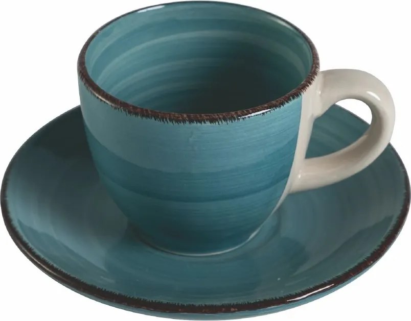 Set 6 Tazzine da Caffè con Piattino Ø6,8x5,6 cm in Gres VdE Tivoli 1996 Baita Acqua...