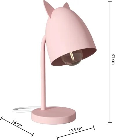 Atmosphera - Lampada da tavolo per bambini OREILLES 1xE14/40W/230V rosa