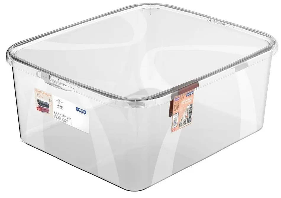 Cassetta di plastica con coperchio 19 l Lona - Rotho