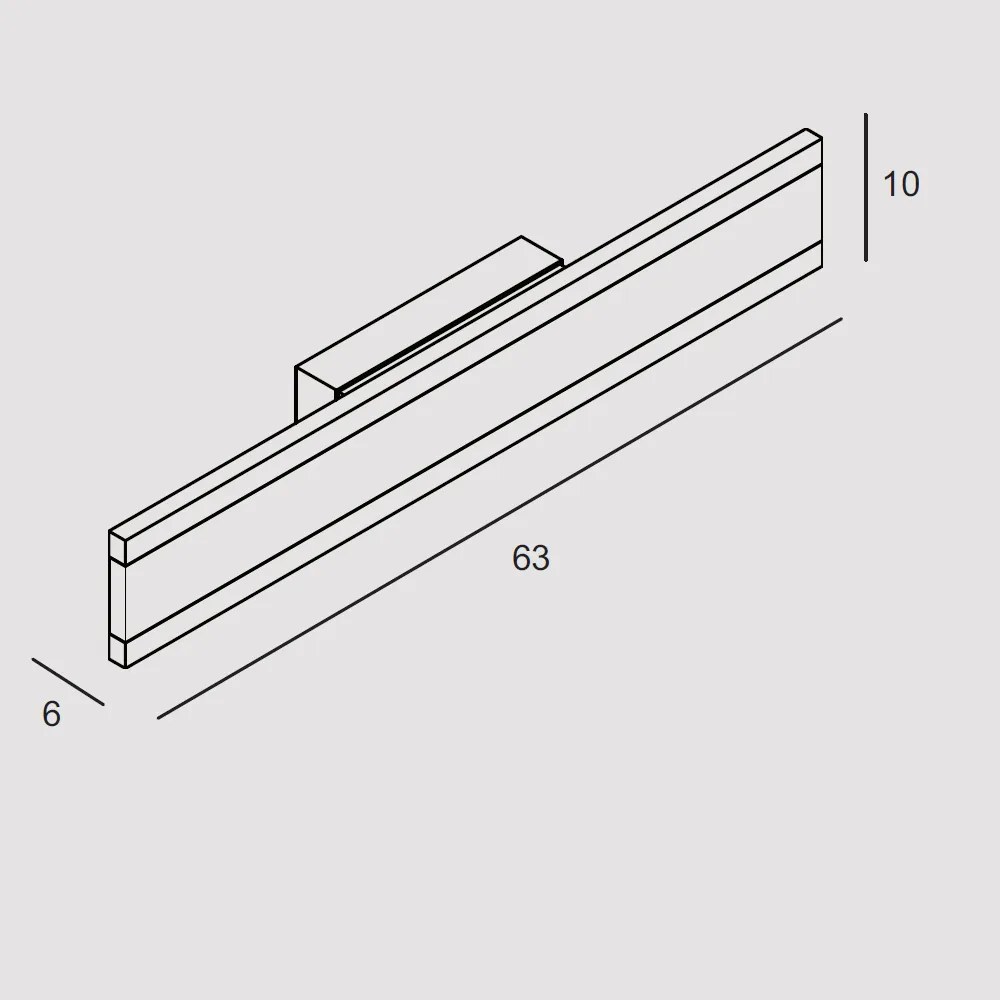 Applique Contemporanea Rail Alluminio Tortora Led 34W