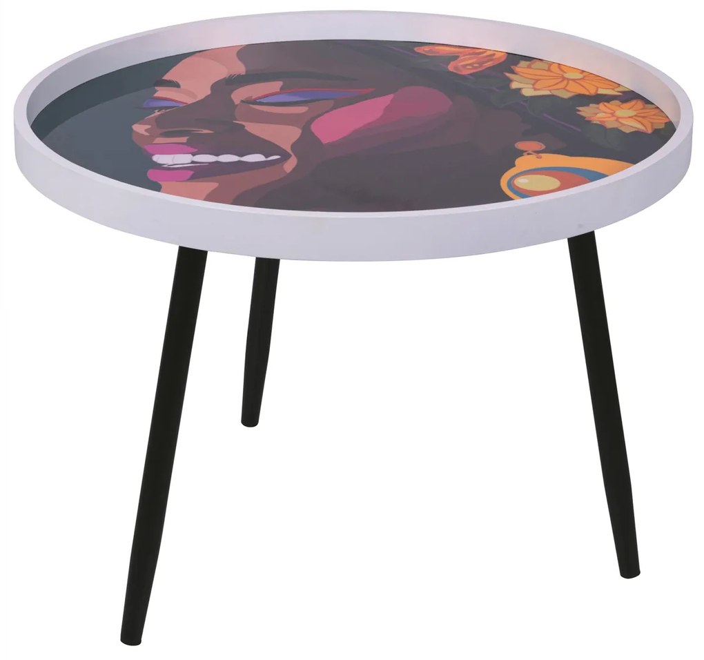 Tavolino da caffè con piano donna 60x45 cm
