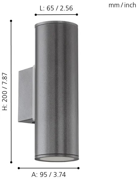 Eglo 94103 - Illuminazione LED da esterno RIGA 2xGU10/3W/230V