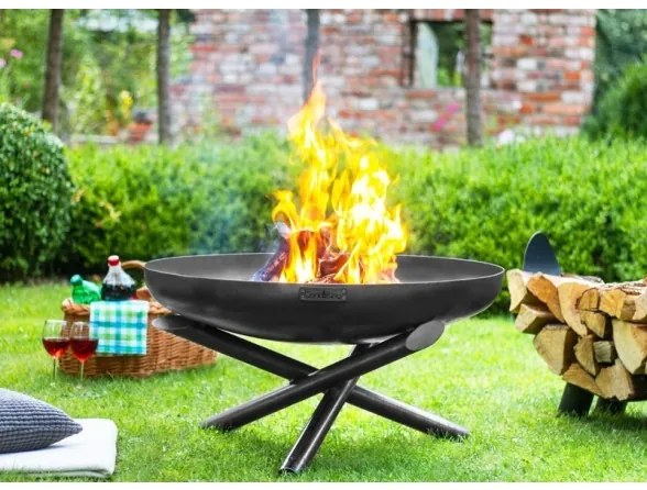 Braciere Da Giardino A Legna Artigianale In Acciaio Design Indiana 70 Cm Cook King