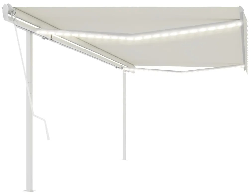 Tenda Automatica Con Sensore Vento E Led 5x3,5 M Crema /