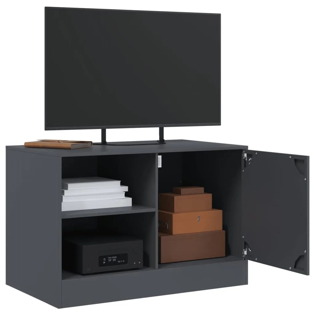 Mobili tv 2 pz antracite 67x39x44 cm in acciaio