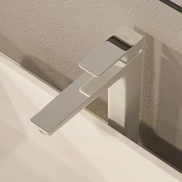 OMNIRES PM7412CRB - Rubinetto del lavandino PARMA 27,3 cm cromo lucido/bianco