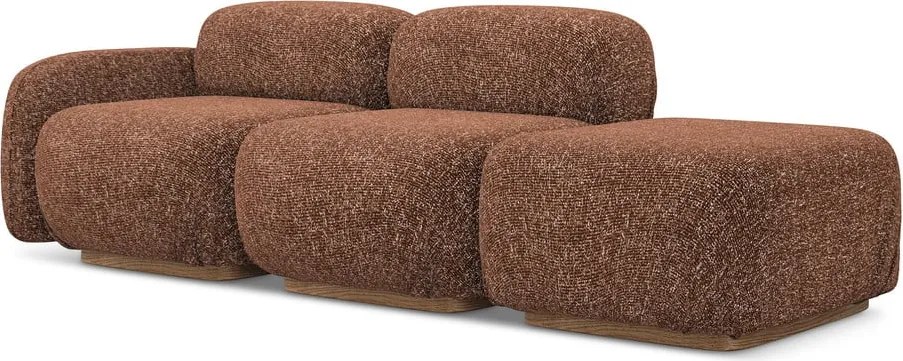 Chaise lounge componibile arancione/marrone (con penisola a sinistra) Ailani – Makamii