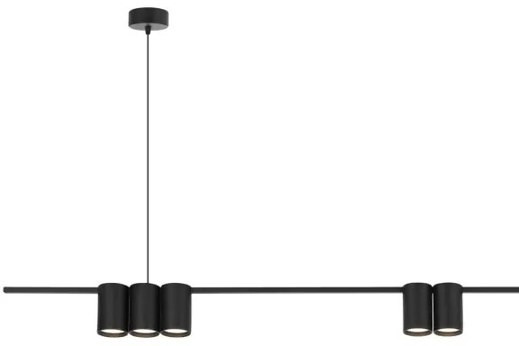 Lampadario a sospensione con filo GENESIS 7xGU10/8W/230V nero