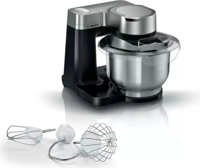Robot da cucina Bosch Serie 2 MUMS2VM00, 900 W, 7 velocit� pi� turbo, kit da pasticceria, ciotola in acciaio inox da 3,8 litri, design nero e
