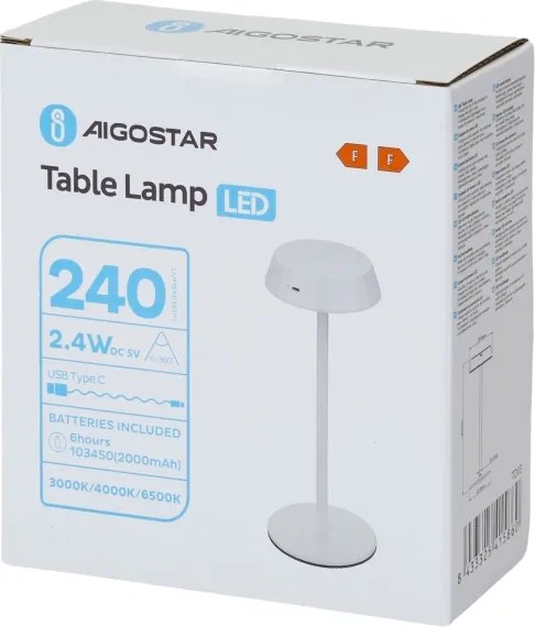 Aigostar - Lampada da tavolo LED dimmerabile AMBIENT LED/2,4W/5V 3000-6500K bianca