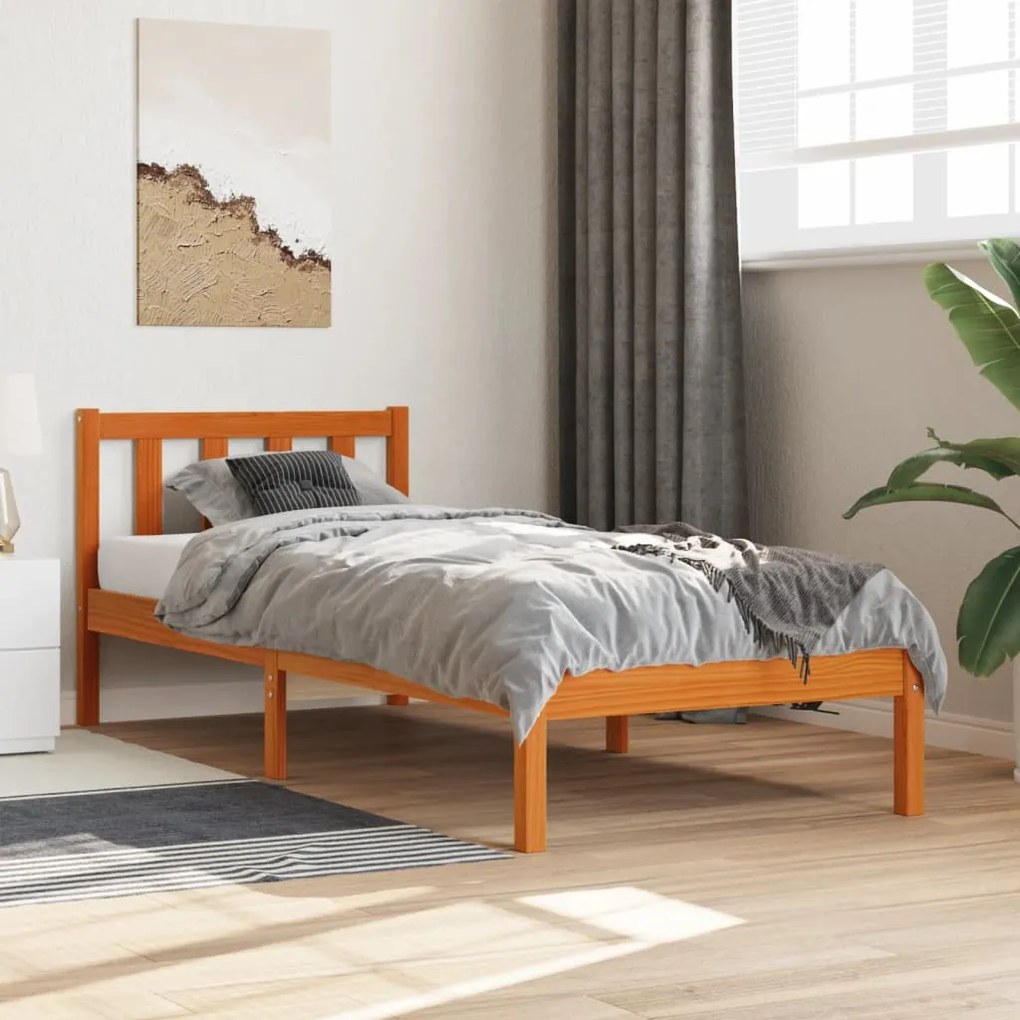 Giroletto marrone cera 90x190 cm in legno massello di pino