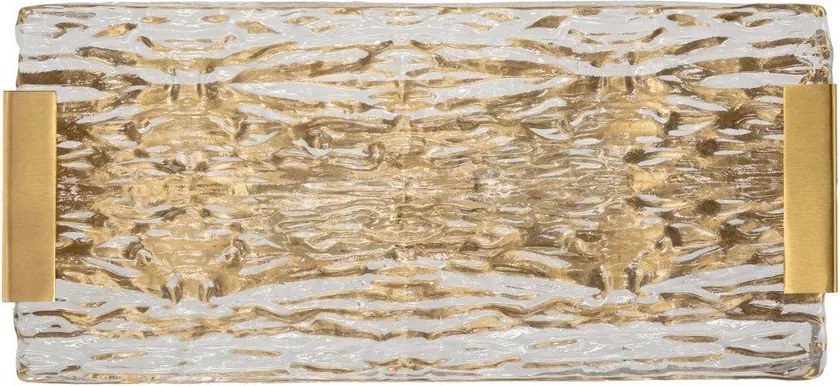 Lampada da parete dorata in vetro Oblin – Mauro Ferretti