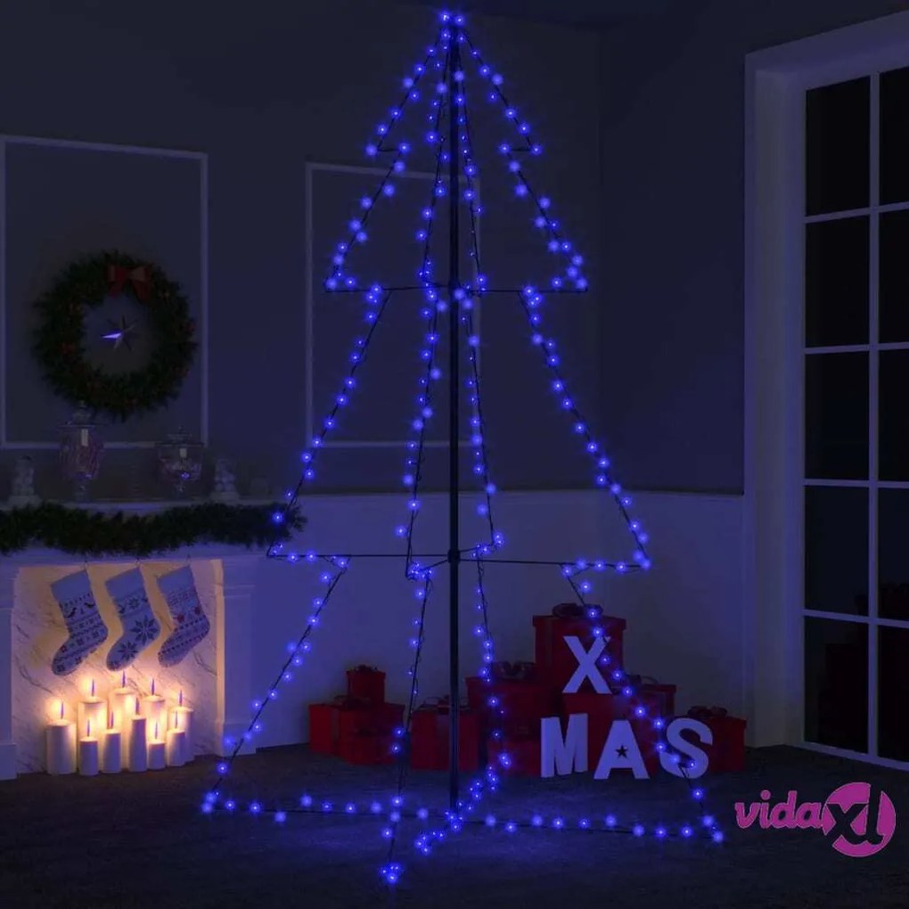vidaXL Albero di Natale a Cono 240 LED per Interni Esterni 118x180 cm
