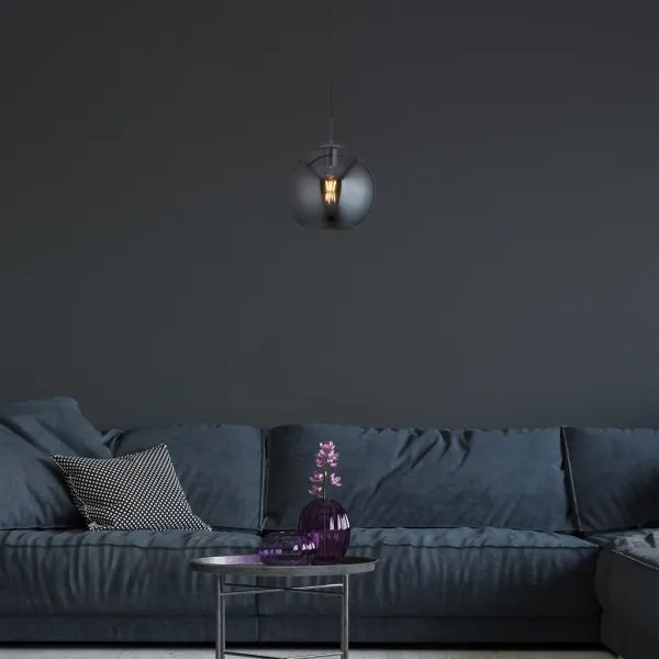 Searchlight 1621SM - Lampadario a sospensione con filo BALL 1xE27/60W/230V nero