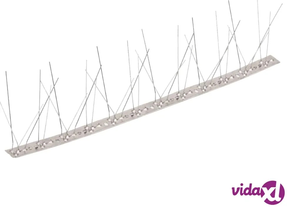 vidaXL Set Dissuasori per Uccelli e Piccioni 6 pz Acciaio 5 File 3 m