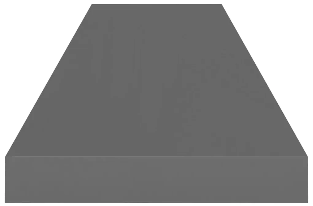 Scaffali a parete 2 pz grigio lucido 90x23,5x3,8 cm in mdf