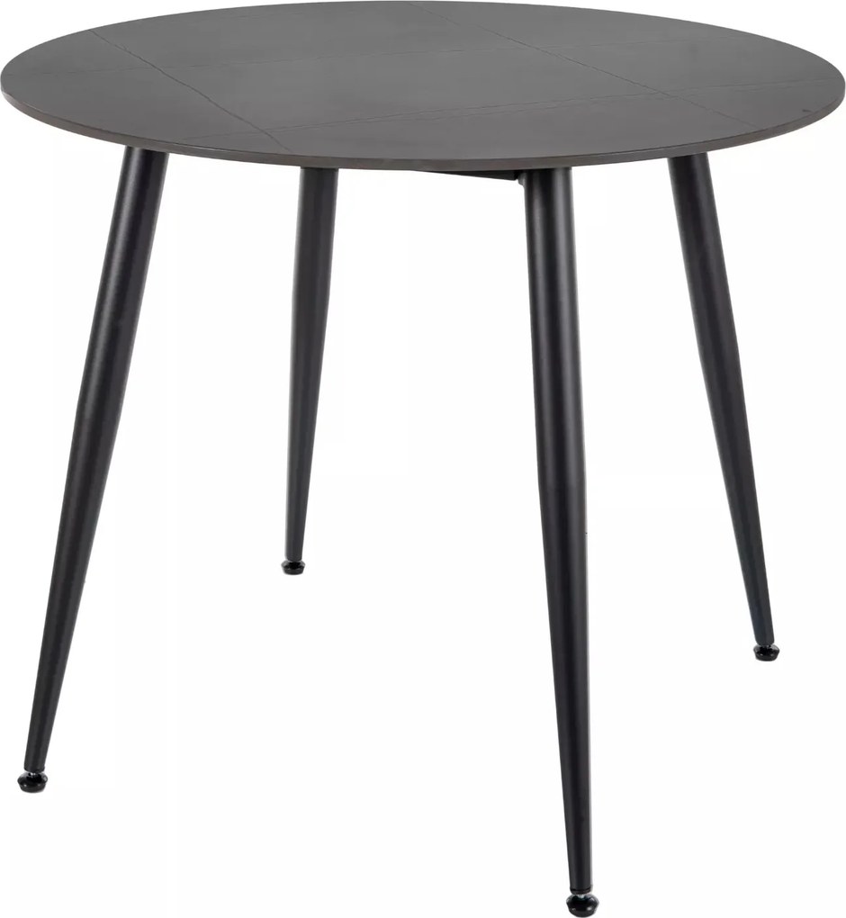 Tavolo Rion rotondo in ceramica nera opaca e metallo nero – Ø90x76 cm