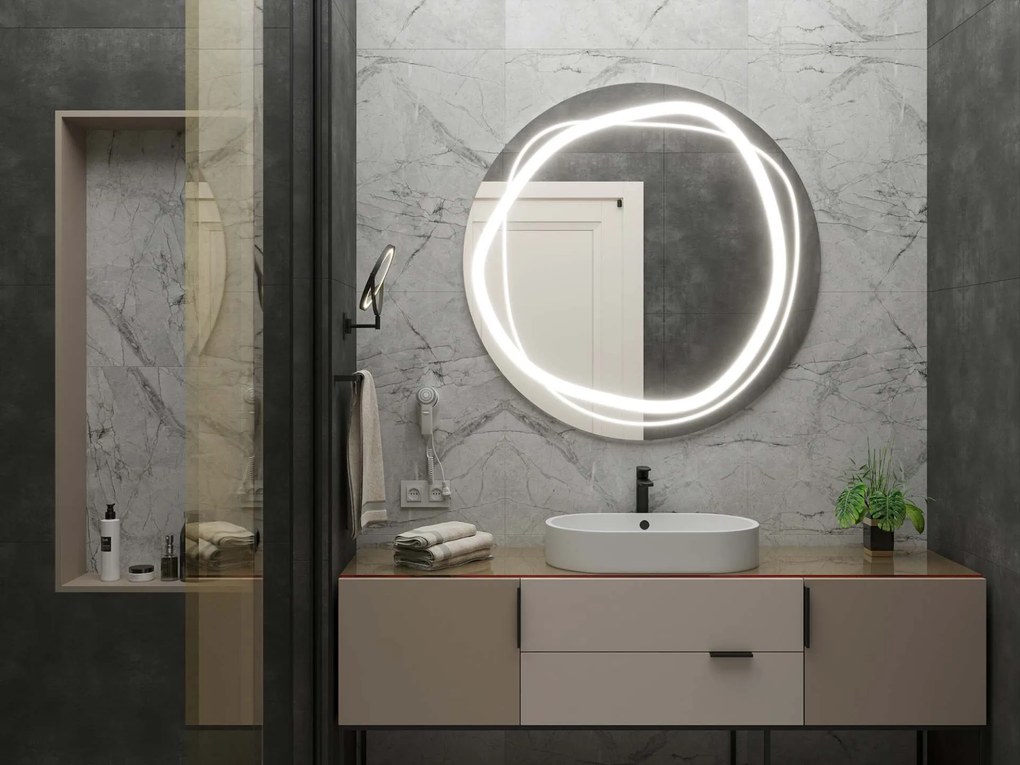 Specchio rotondo con illuminazione LED C9 premium
