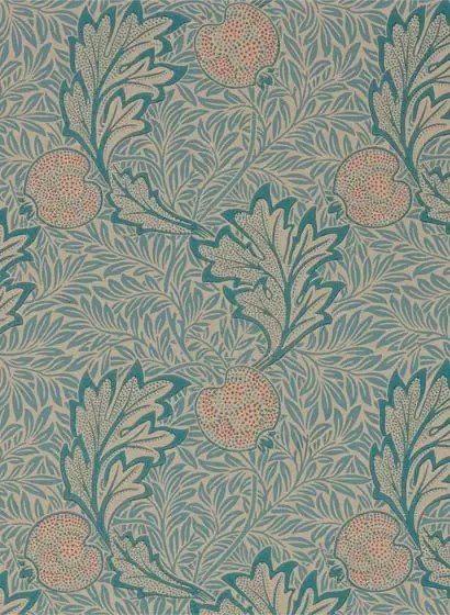 Morris & Co Carta da parati Apple - Indigo Antique