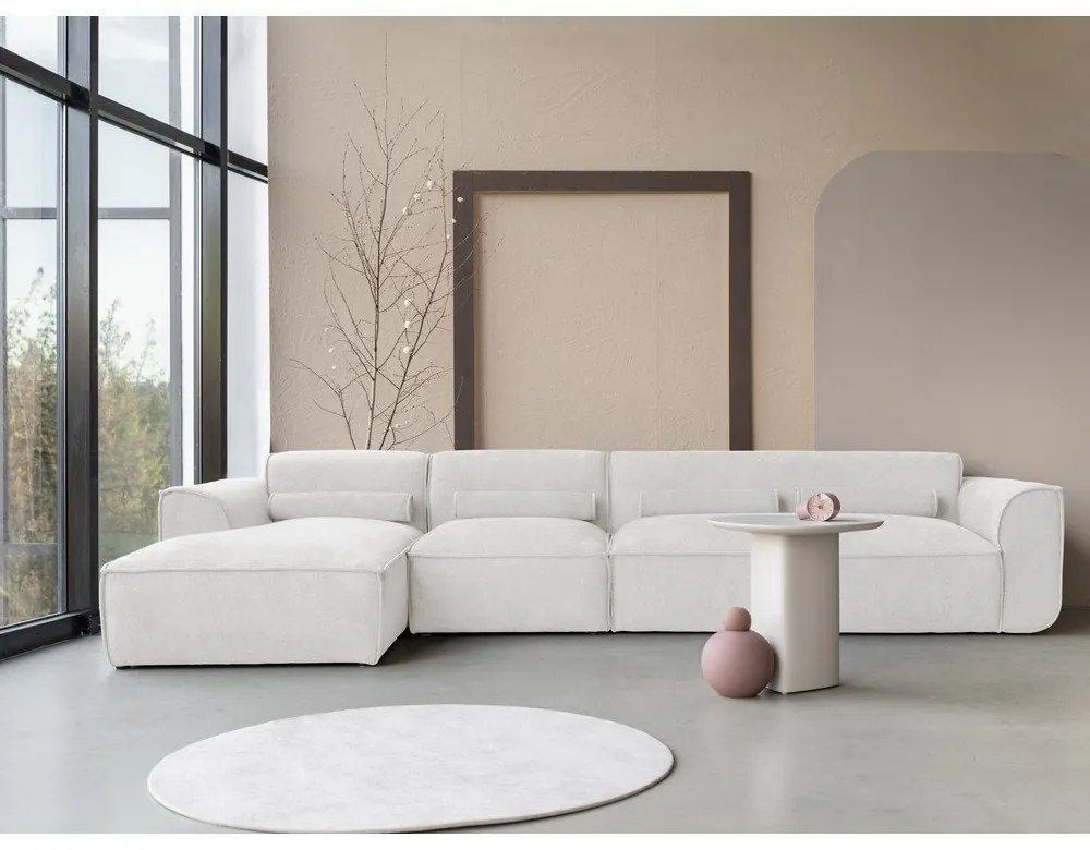 Divano angolare componibile bianco (con penisola a sinistra) Flex Felix – Miuform