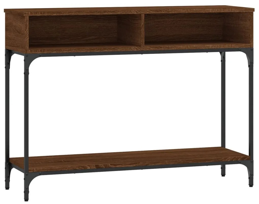 Tavolo consolle rovere marrone 100x30,5x75 cm legno multistrato