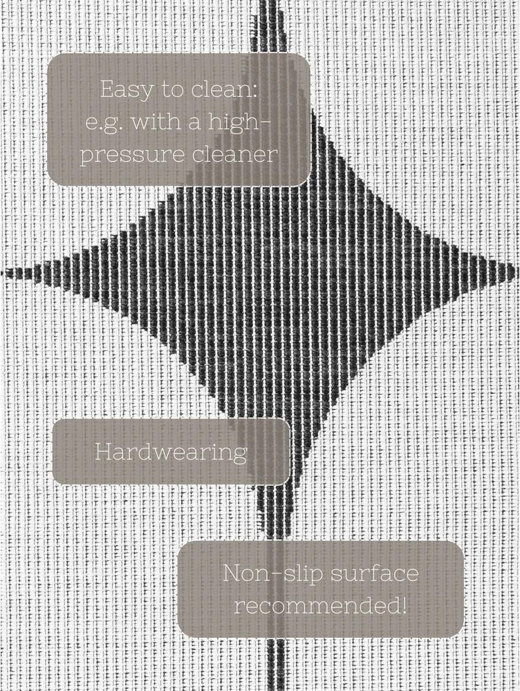 Tappeto da interno/esterno bianco e nero 120x170 cm Duet Bowen – NORTHRUGS