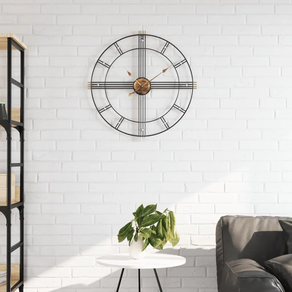Orologio Da Parete Nero Ø60 Cm İn Ferro /