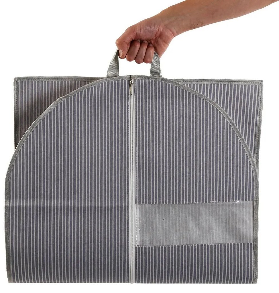 Custodia per Vestiti Versa Righe Grigio 100 x 60 cm