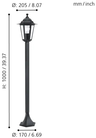 EGLO 22144 - Lampada da esterno LATERNA 4 1xE27/60W/230V