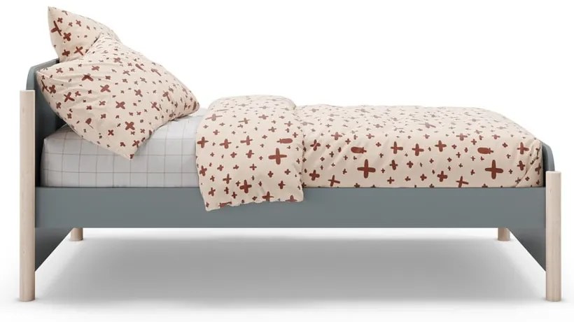 Letto da bambini verde polveroso in pino massiccio con rete inclusa 90x190 cm Enola – Marckeric