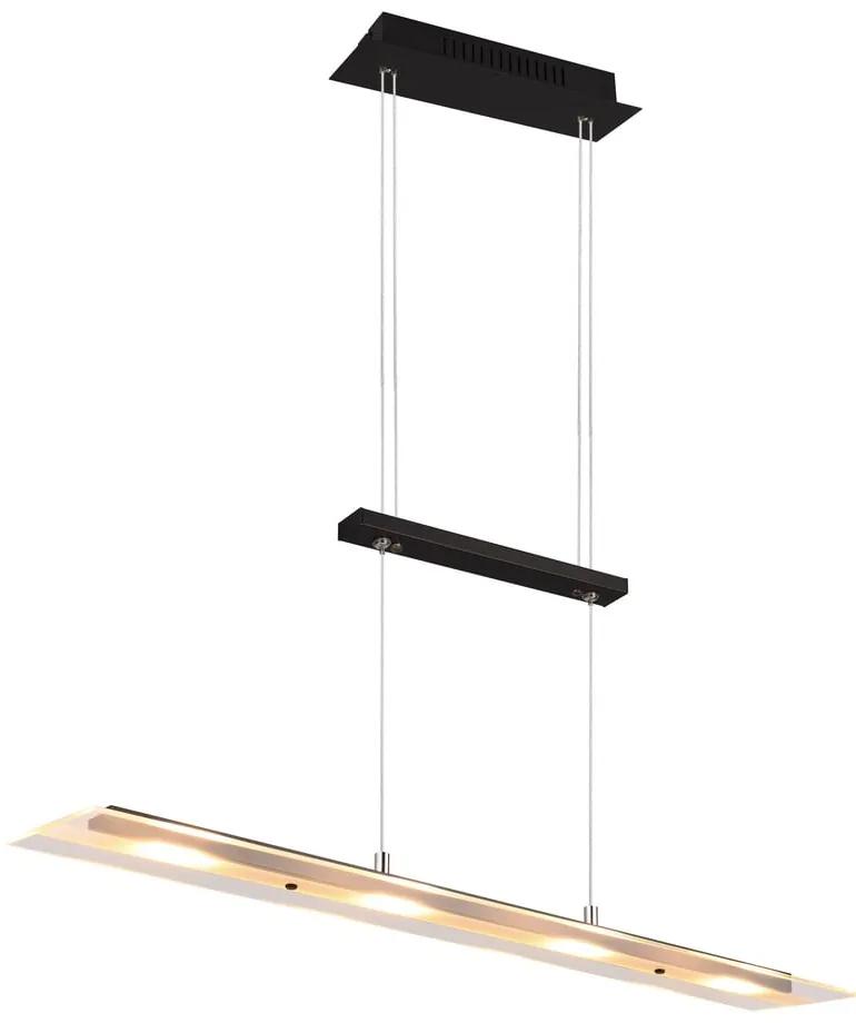 Apparecchio a sospensione LED nero con paralume in vetro Milos - Trio