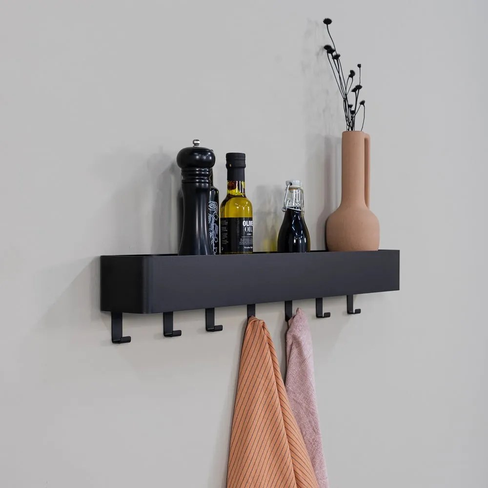 Mensola da bagno da parete nera in acciaio Multi – Spinder Design