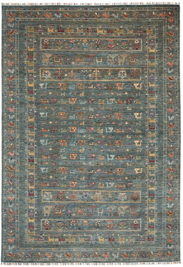 Samarkand Tappeto orientale 200x280 Verde (Pakistan) Annodato A Mano