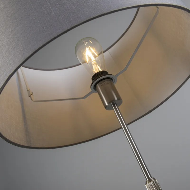 Lampada da terra in acciaio con paralume grigio 45 cm regolabile - Parte