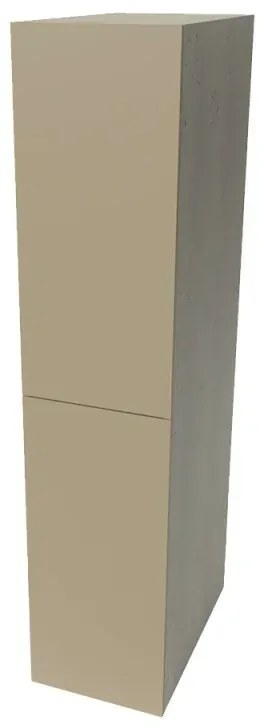 Colonna per lavanderia H 180 cm effetto pietra e ante in tortora Wanda